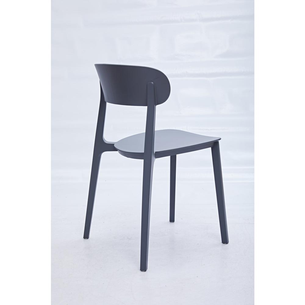 Midcentury Polypropylene Side Chair, Dark Gray, Set Of 4. Picture 2