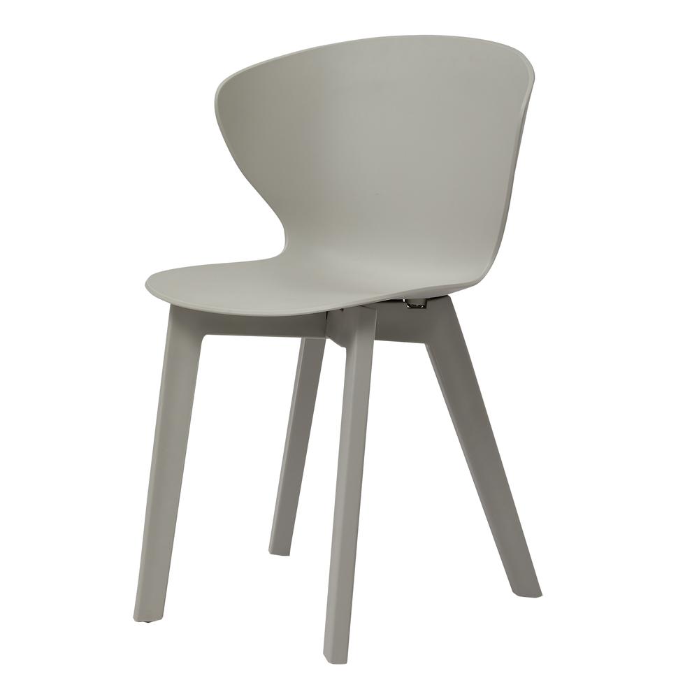 Midcentury Polypropylene Side Chair, Set of 4, Light  Gray. Picture 2