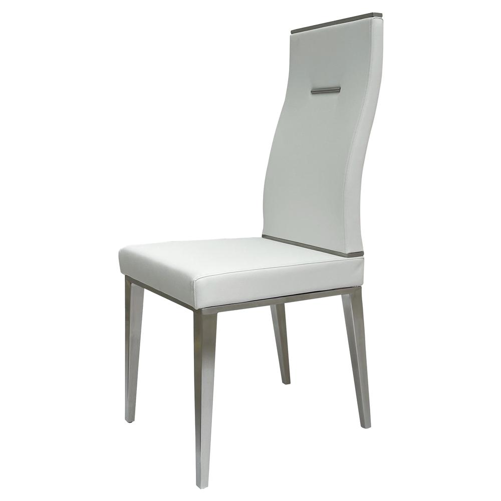 Dining Chair With Brushed Stainless Steel, Set Of 4. Picture 1