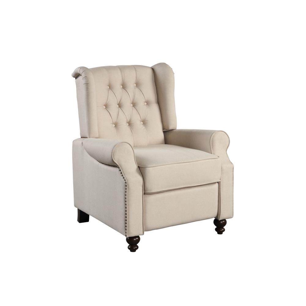 Push Back Recliner, Beige. Picture 1