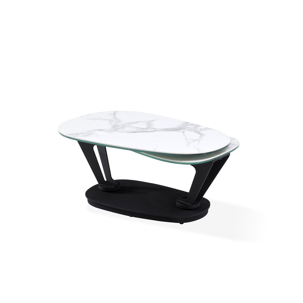 Motion Coffee Table With  White Cermanic Top. Picture 1