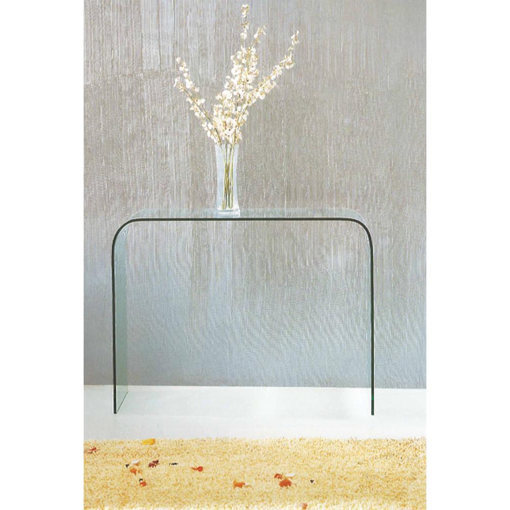 Bent Glass Sofa Table, Clear, 12Mm Thick Glass, Rounded Corn. Picture 1