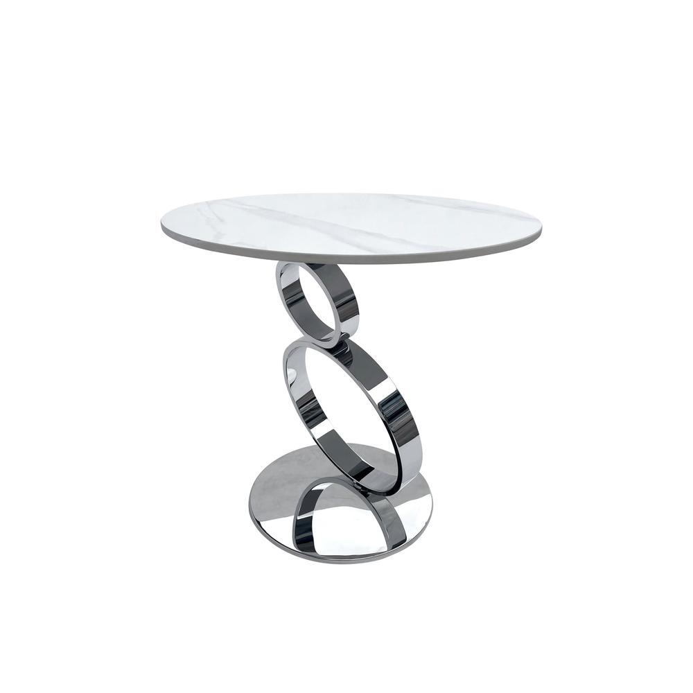 End Table with 12mm sintered stone top & SS base. Picture 1