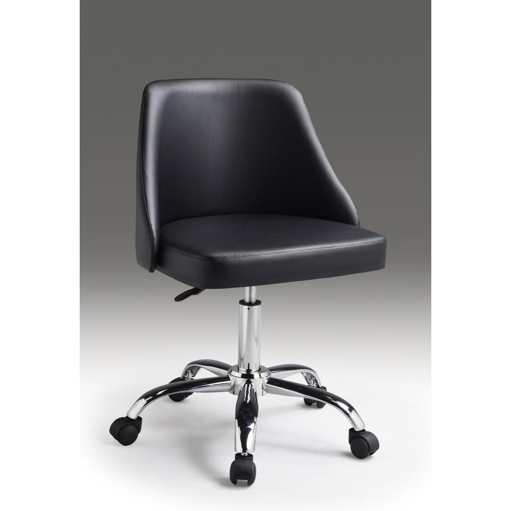 Office Chair - Black & Chrome. Picture 1