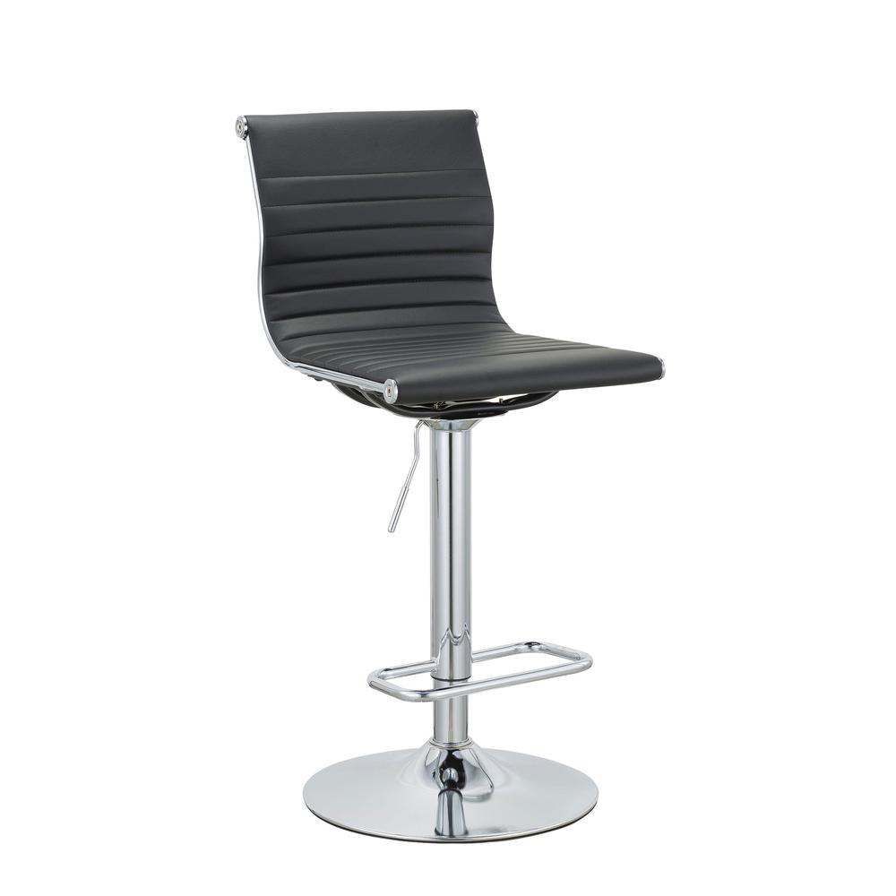 (37'' ~ 45.5'')H Adjustable Pu Bar Stool With Chrome Leg, Set Of 2. Picture 1