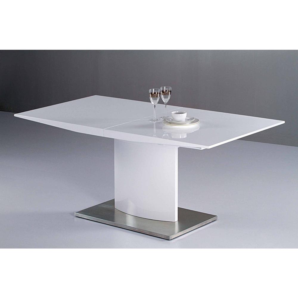 (63"-87")X35.4"X30" Extension D.Table/White Lacquer Base. Picture 1