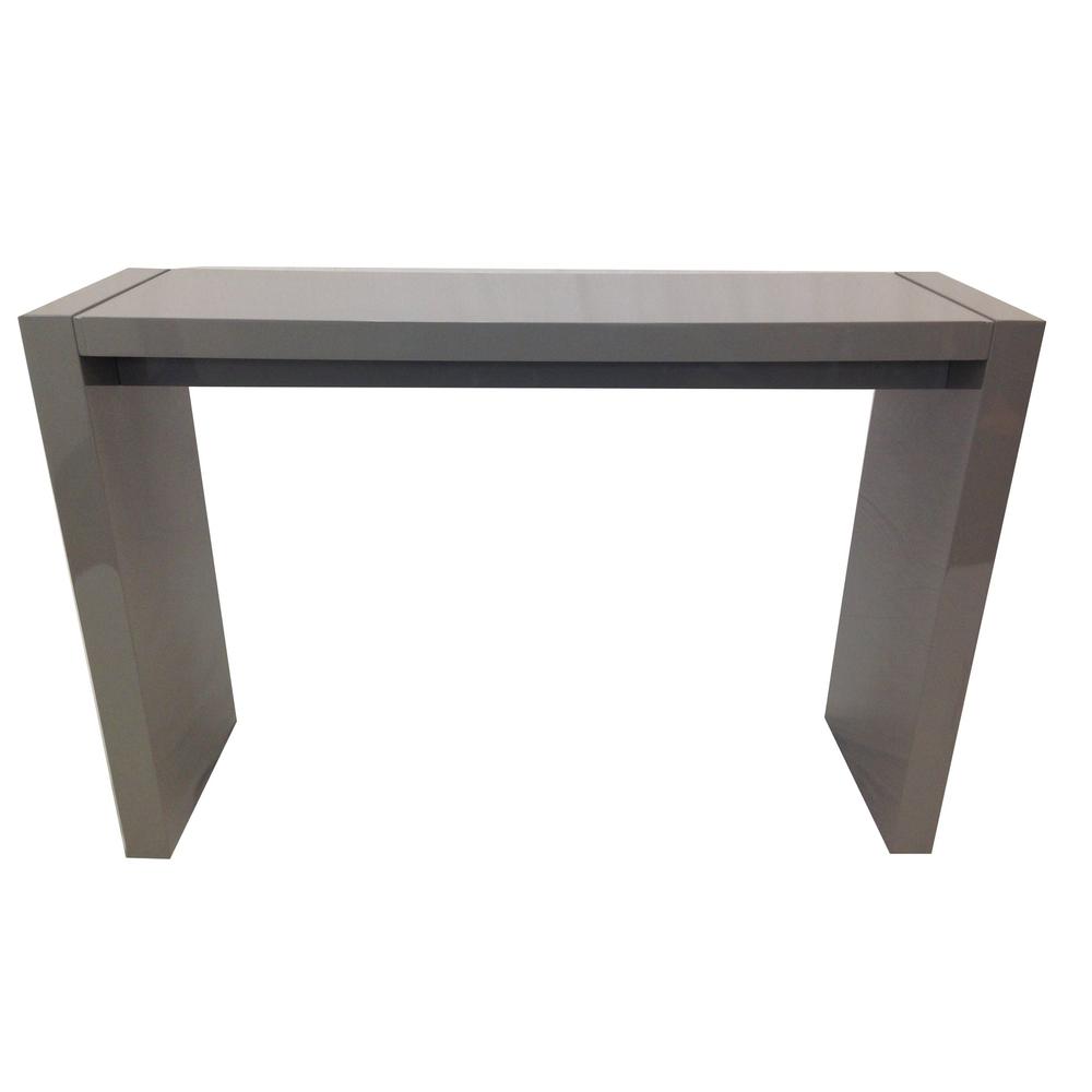 Mdf Lacquered Bar Table, 60"X18"X40", Gray. Picture 1