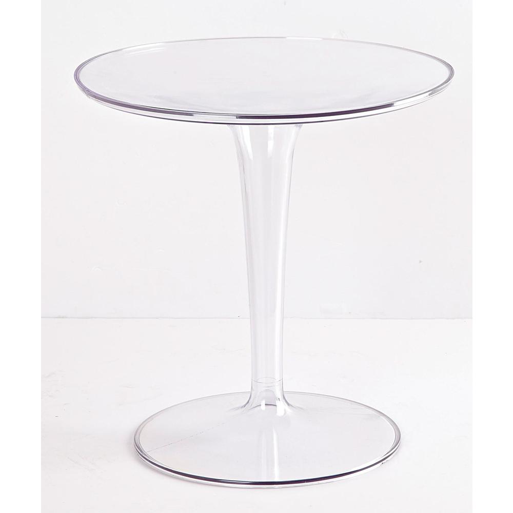 Pc Side Table,19"Rdx20"H,Clear. Picture 1