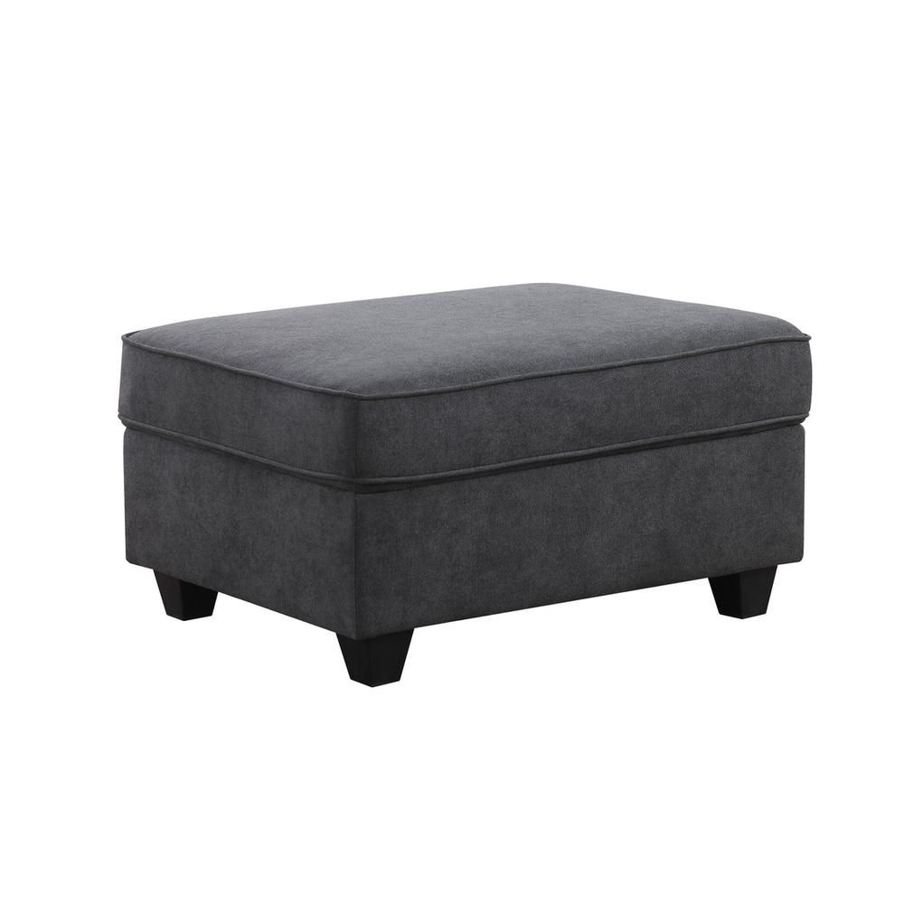 Cooper Stone Gray Woven Fabric Sofa with Ottoman & Cupholder. Picture 5