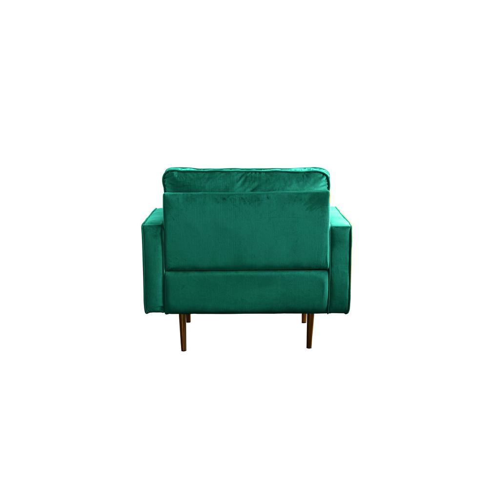 Theo Green Velvet Chair with Pillows. Picture 2