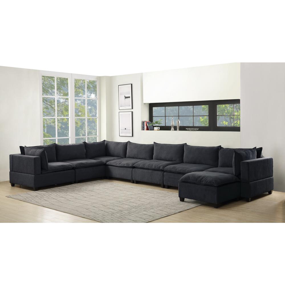 Madison Dark Gray Fabric 8 Piece Modular Sectional Sofa Chaise. Picture 2