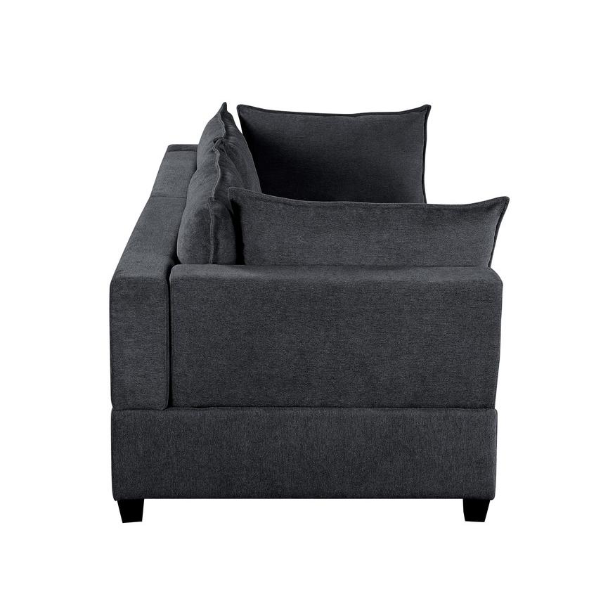 Madison Dark Gray Fabric Sofa Loveseat Living Room Set. Picture 5