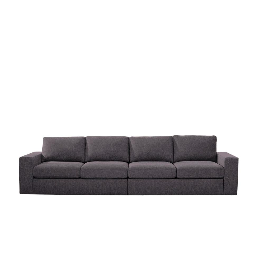 LILOLA Jules 4 Seater Sofa in Dark Gray Linen. Picture 1