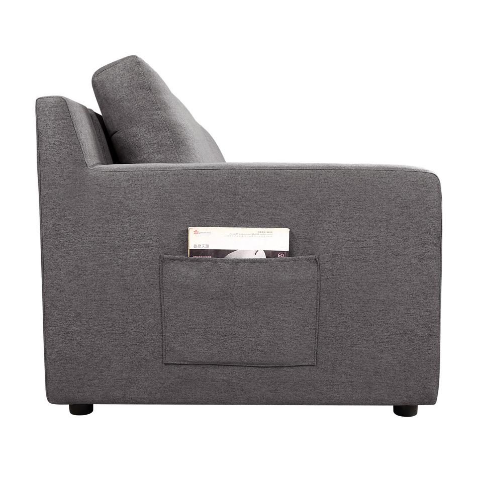 Waylon Gray Linen 7-Seater L-Shape Sectional Sofa with Storage Ottomans and Pockets. Picture 5