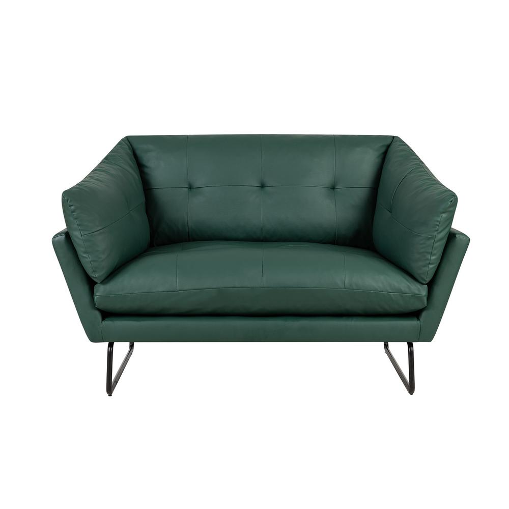 Karla Green PU Leather Contemporary Loveseat. Picture 3