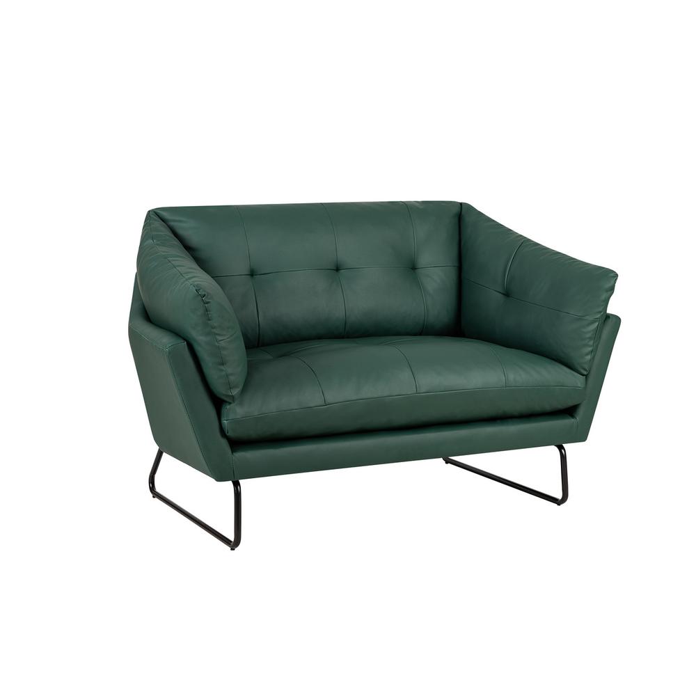 Karla Green PU Leather Contemporary Loveseat. Picture 1
