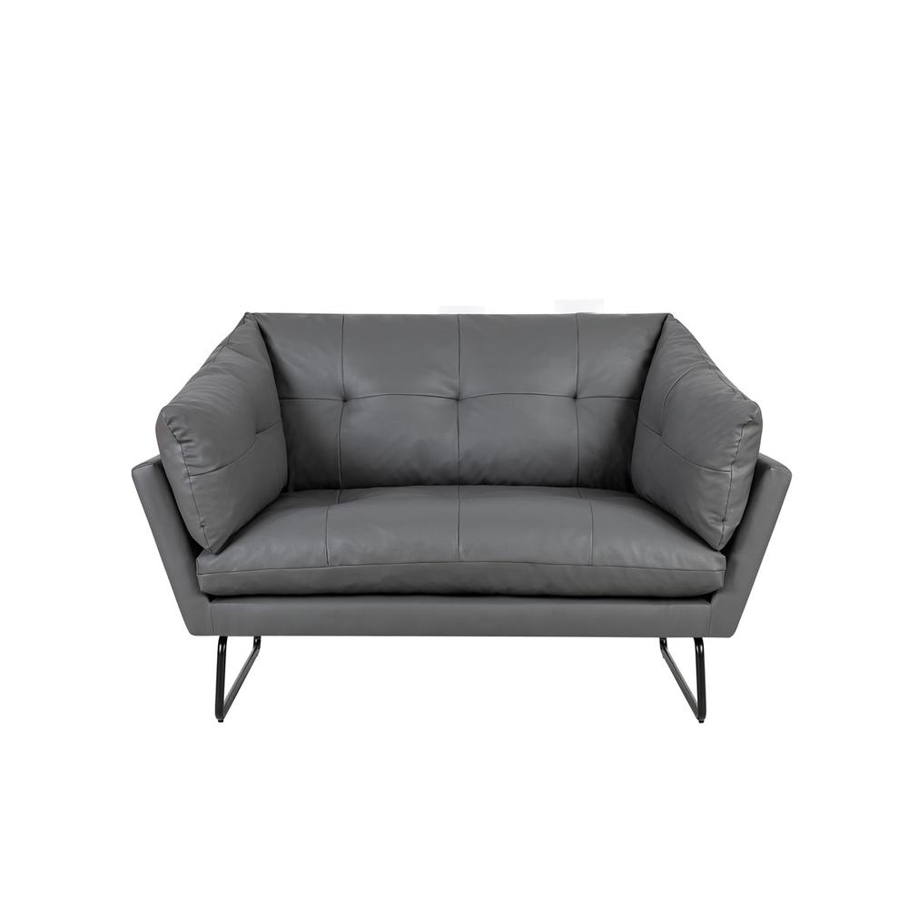 Karla Gray PU Leather Contemporary Loveseat. Picture 2