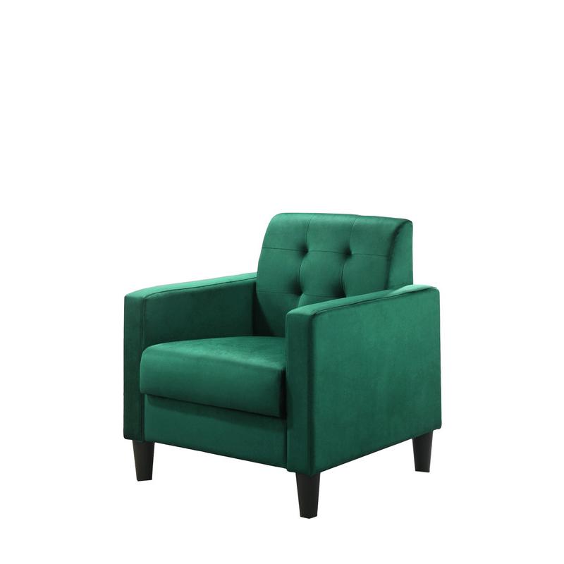 Hale Green Velvet Armchairs and End Table Living Room Set. Picture 3