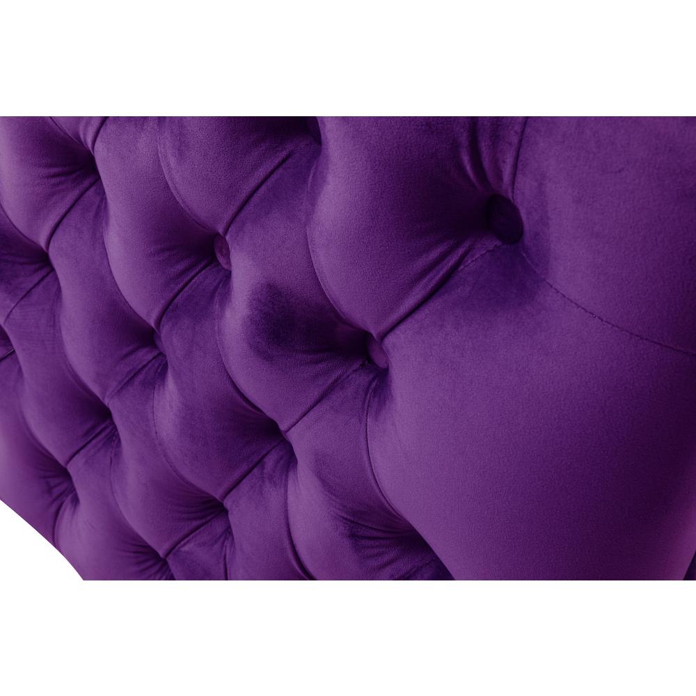 Bayberry Purple Velvet Loveseat with 2 Pillows. Picture 6