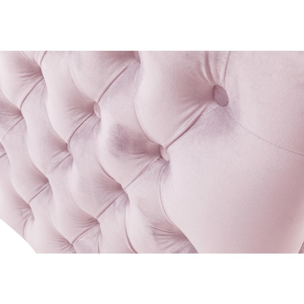 Bayberry Pink Velvet Loveseat with 2 Pillows. Picture 6