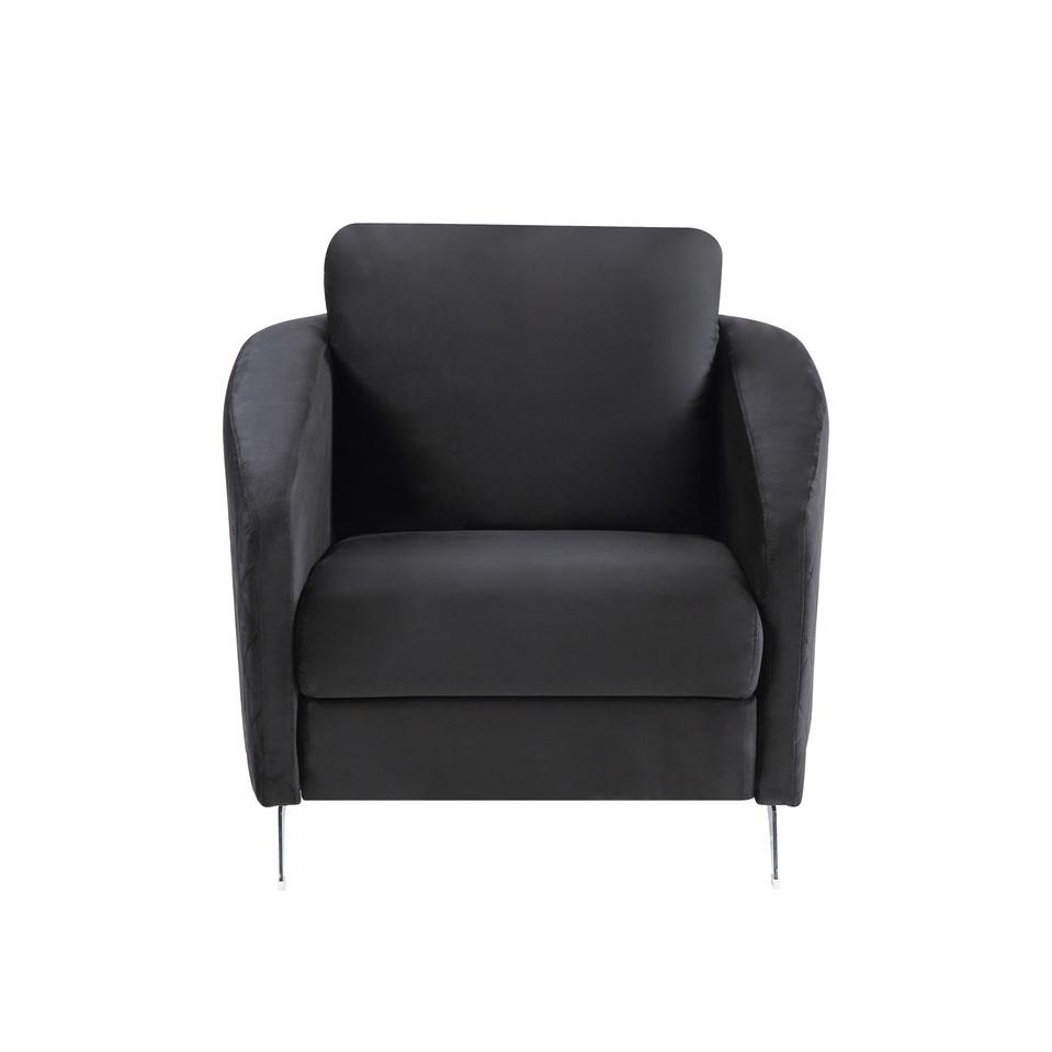 Sofia Black Velvet Modern Chic Accent Armchair. Picture 2