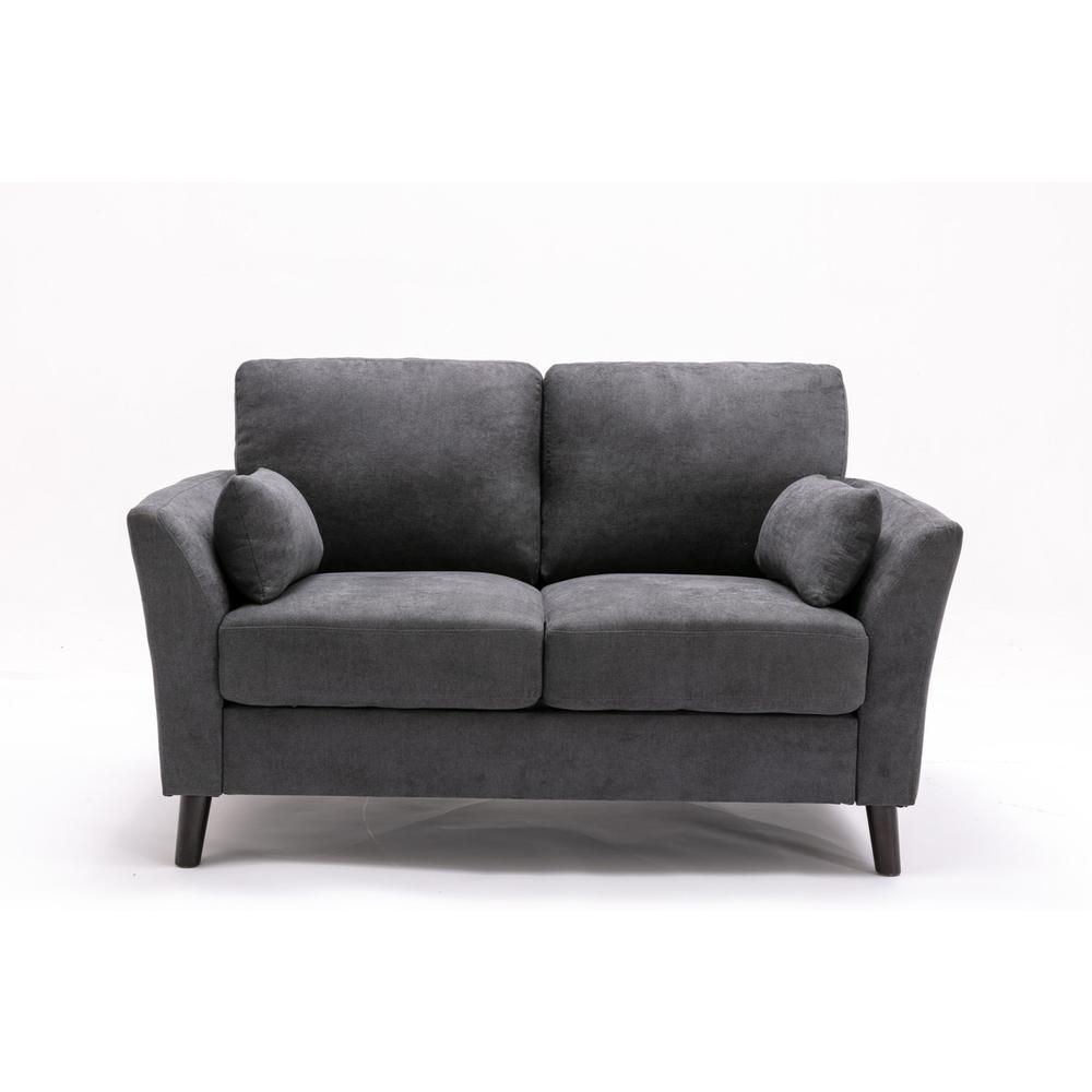 Damian Gray Velvet Fabric Sofa Loveseat Living Room Set. Picture 7