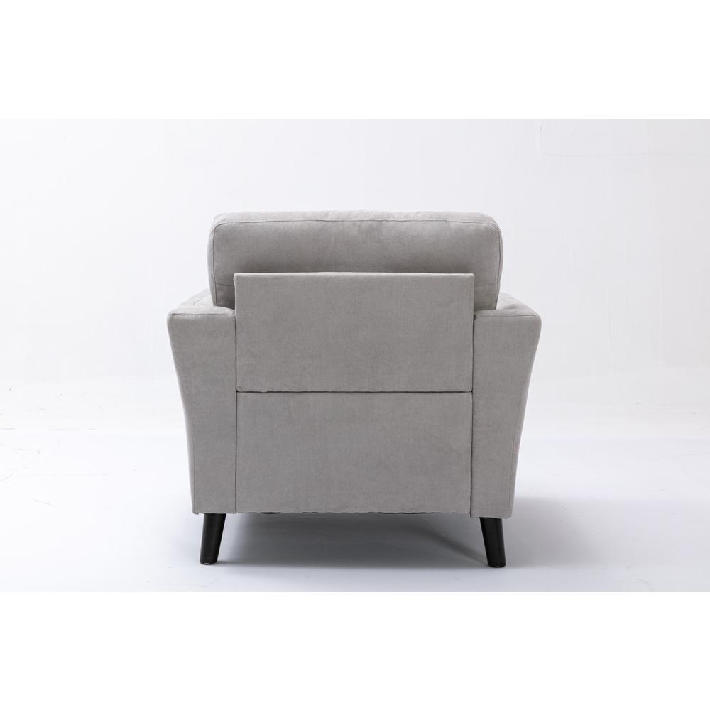 Damian Light Gray Velvet Fabric Chair. Picture 3