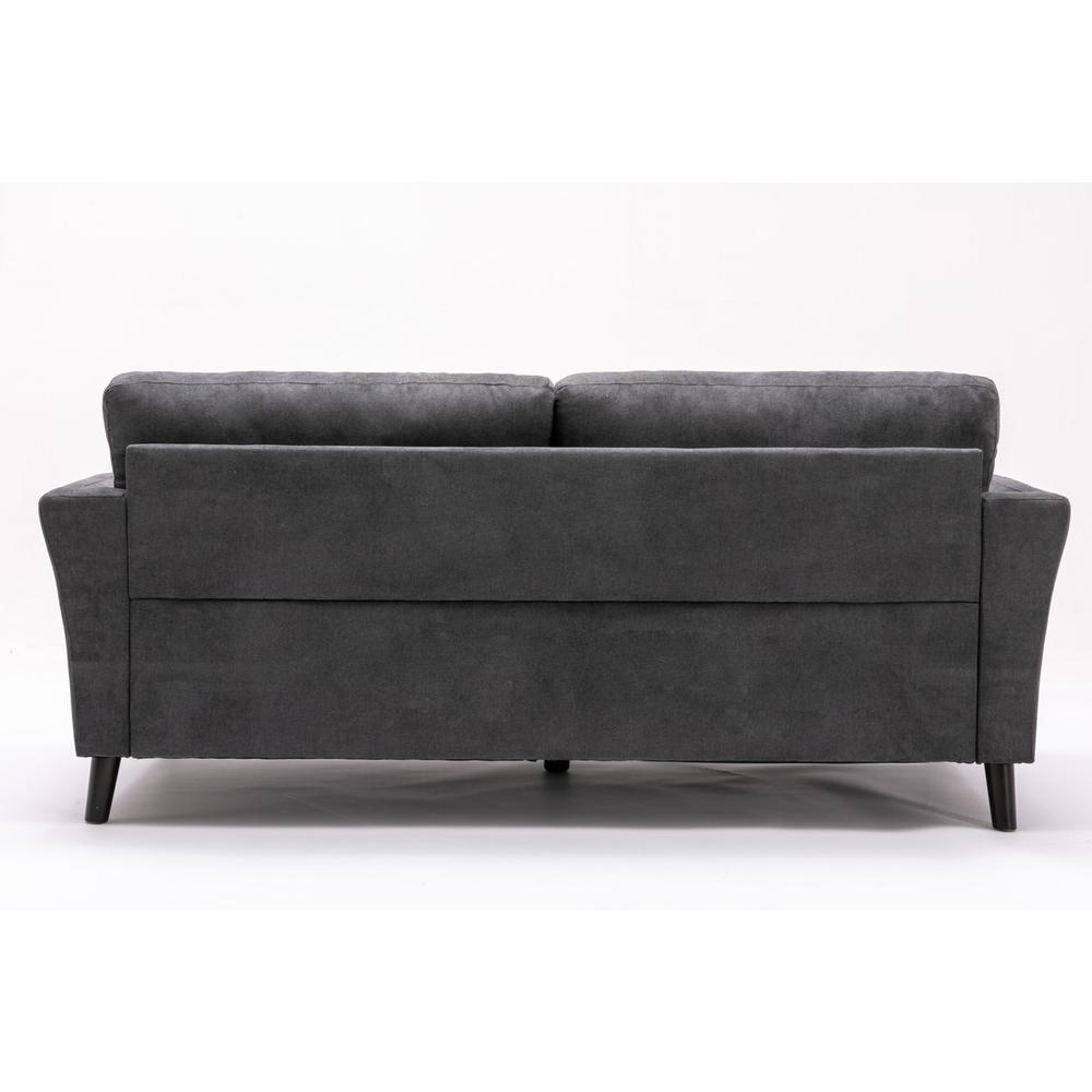 Damian Gray Velvet Fabric Sofa Loveseat Living Room Set. Picture 3