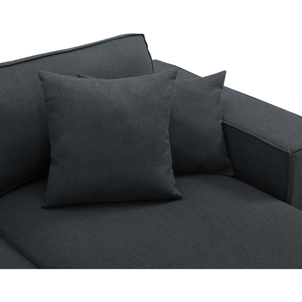 LILOLA Melrose Modular Sectional Sofa with Ottoman in Dark Gray Linen. Picture 4