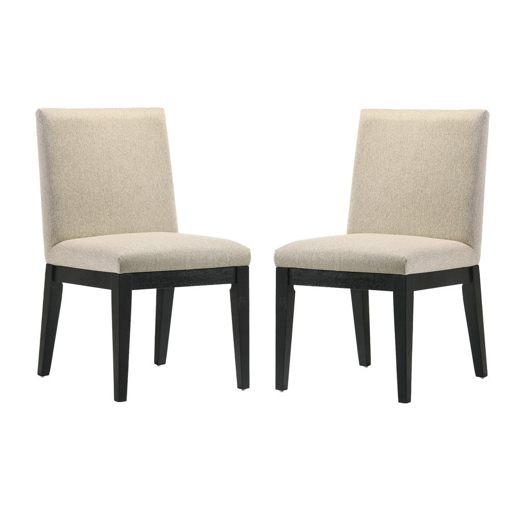 Jasper Set of 2 Beige Contemporary Fabric Dining Chair. Picture 1