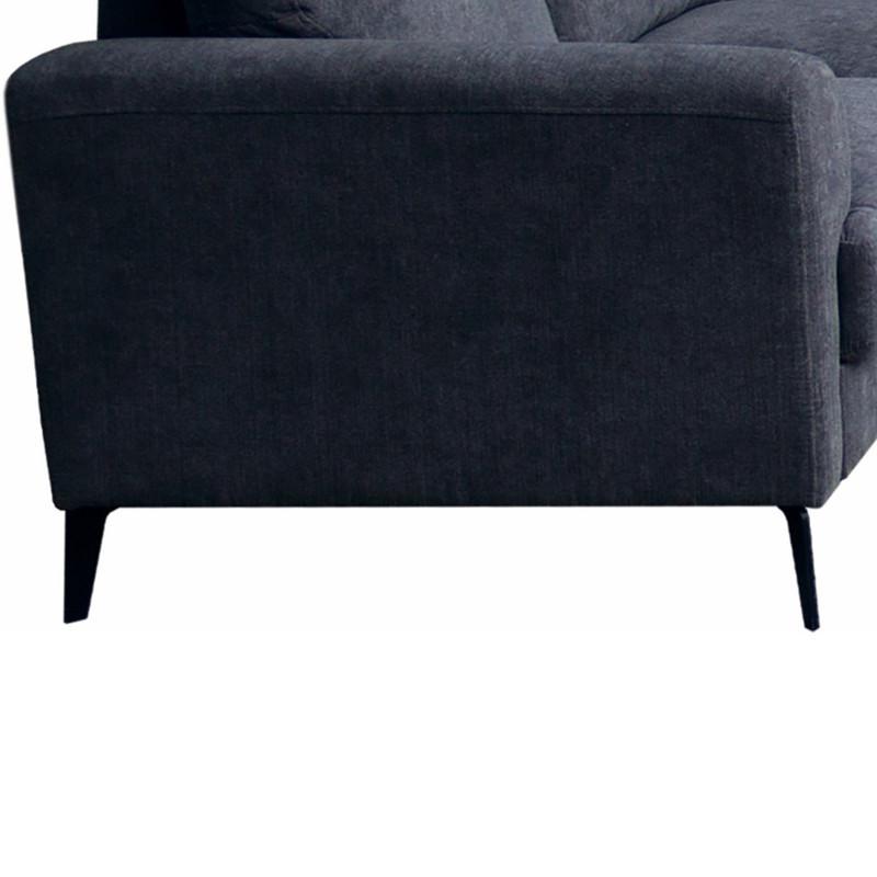 Black Fabric Sofa with Black Metal Legs. Picture 5