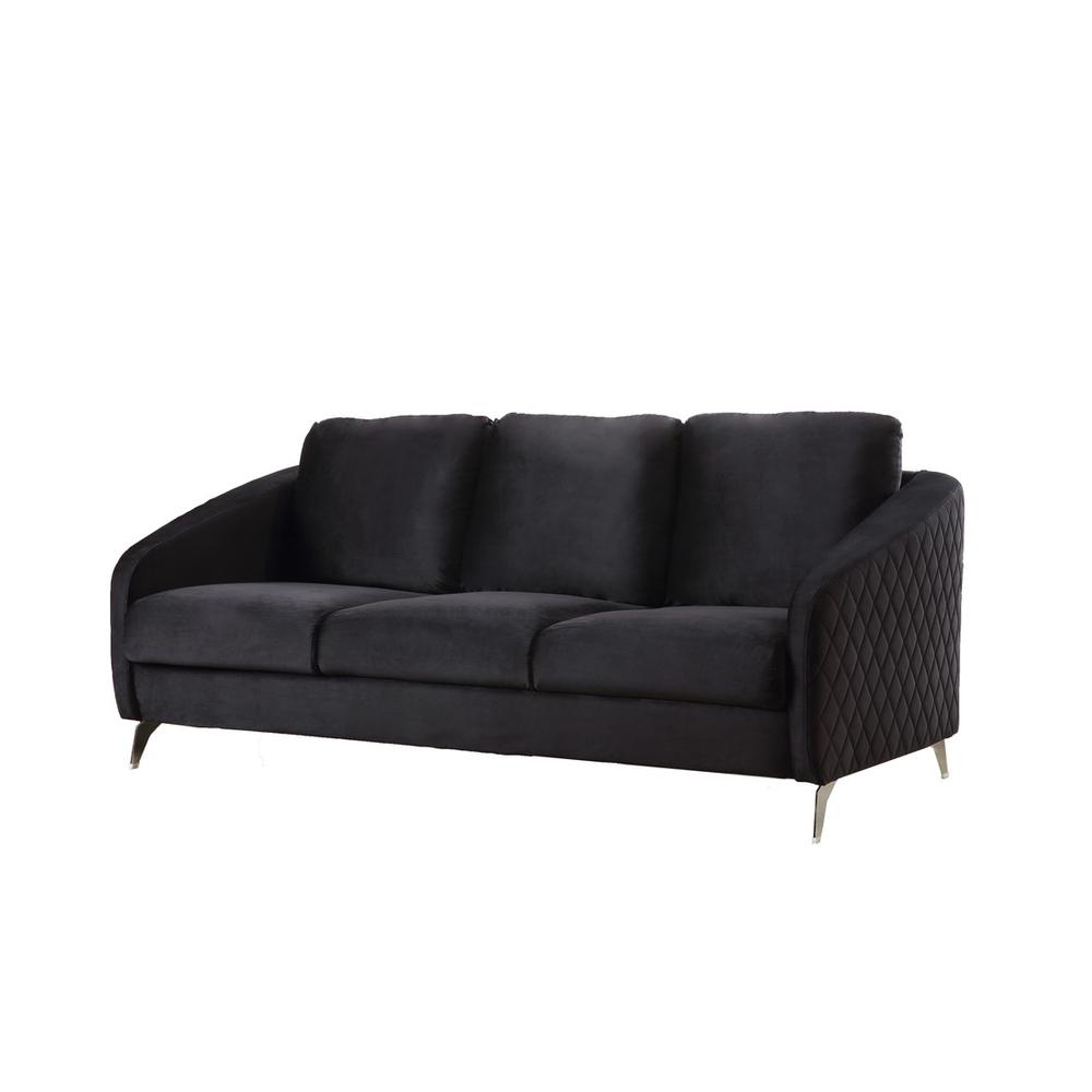 Sofia Black Velvet Modern Chic Sofa Couch. Picture 1