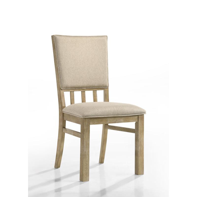Brutus Set of 2 Reclaimed Wheat 19" Wide Contemporary Fabric Dining Chair. Picture 2
