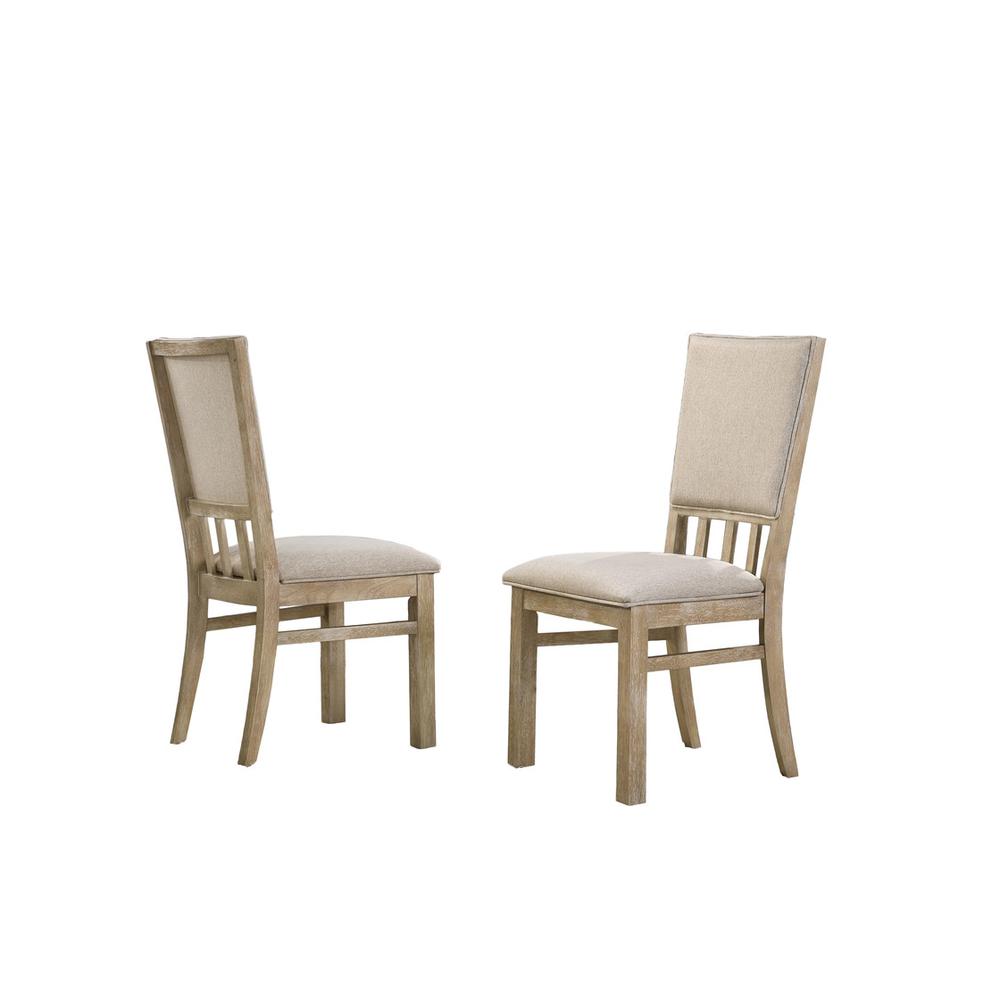 Brutus Set of 2 Reclaimed Wheat 19" Wide Contemporary Fabric Dining Chair. Picture 1