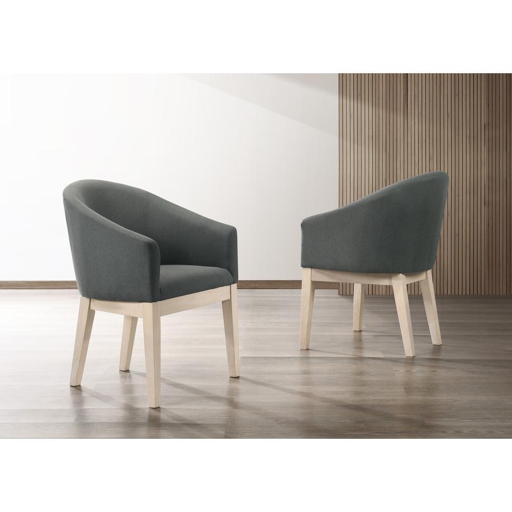 Neroli Set of 2 Gray Fabric Barrel Accent Chair. Picture 4