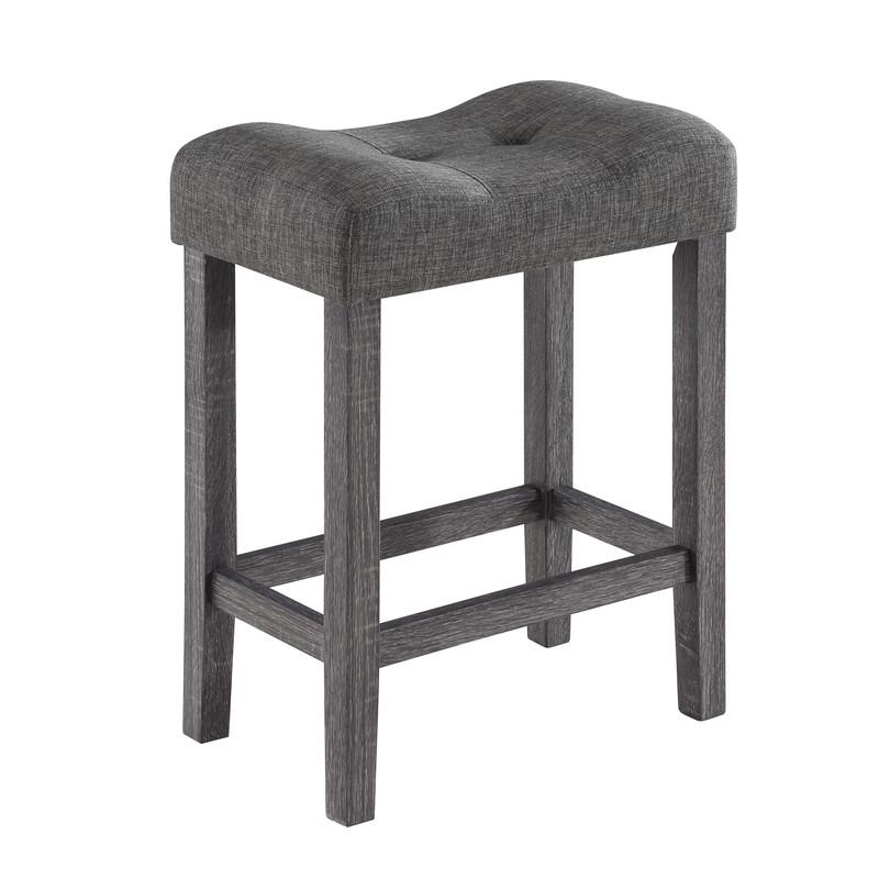 Lucian Gray 5 Piece Counter Height 36" Pub Table Set with Tufted Gray Linen Stools. Picture 3