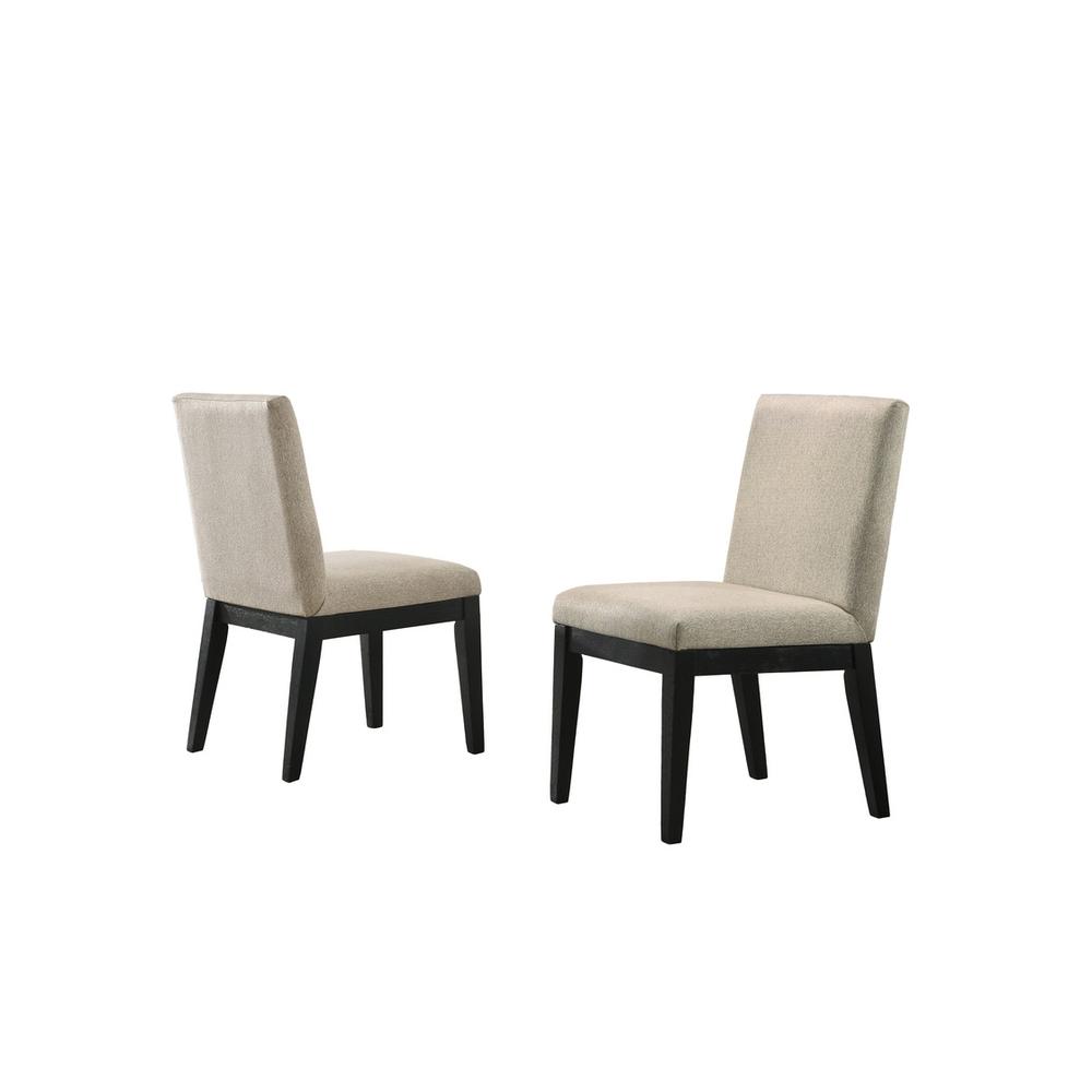 Jasper Set of 2 Beige Contemporary Fabric Dining Chair. Picture 2