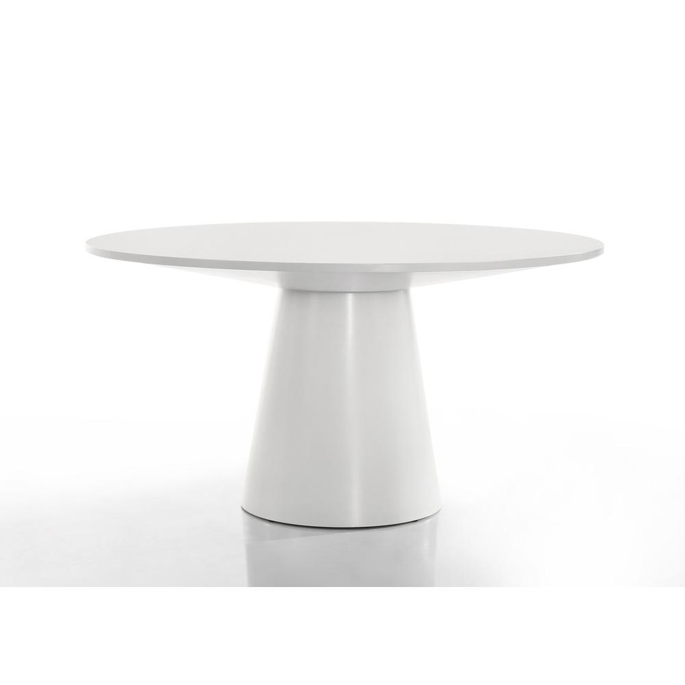 Jasper White 59" Wide Contemporary Round Dining Table. Picture 1