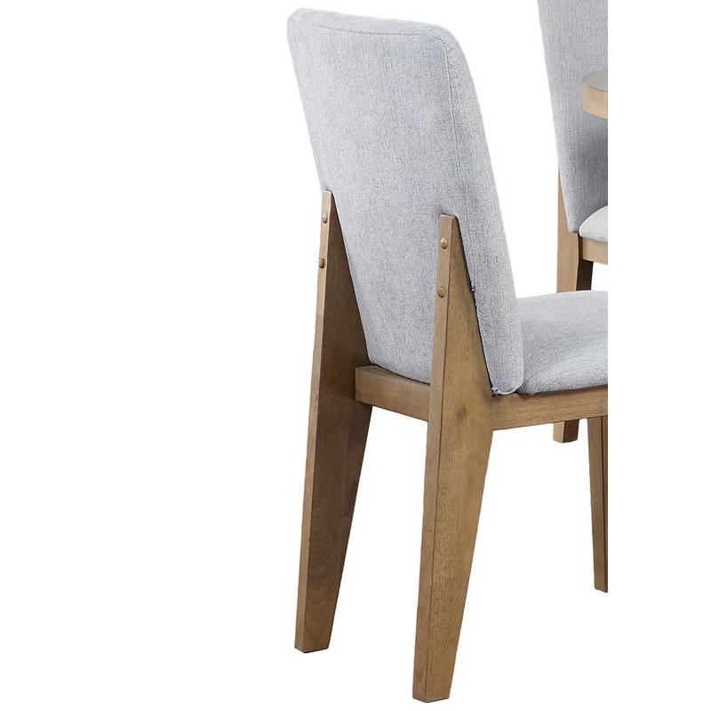 Delphine Set of 2 Gray Linen Fabric Dining Chair. Picture 5