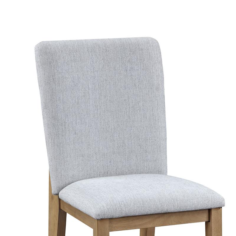 Delphine Set of 2 Gray Linen Fabric Dining Chair. Picture 2