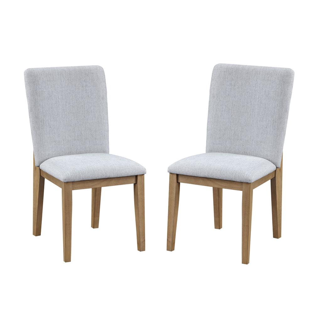 Delphine Set of 2 Gray Linen Fabric Dining Chair. Picture 4