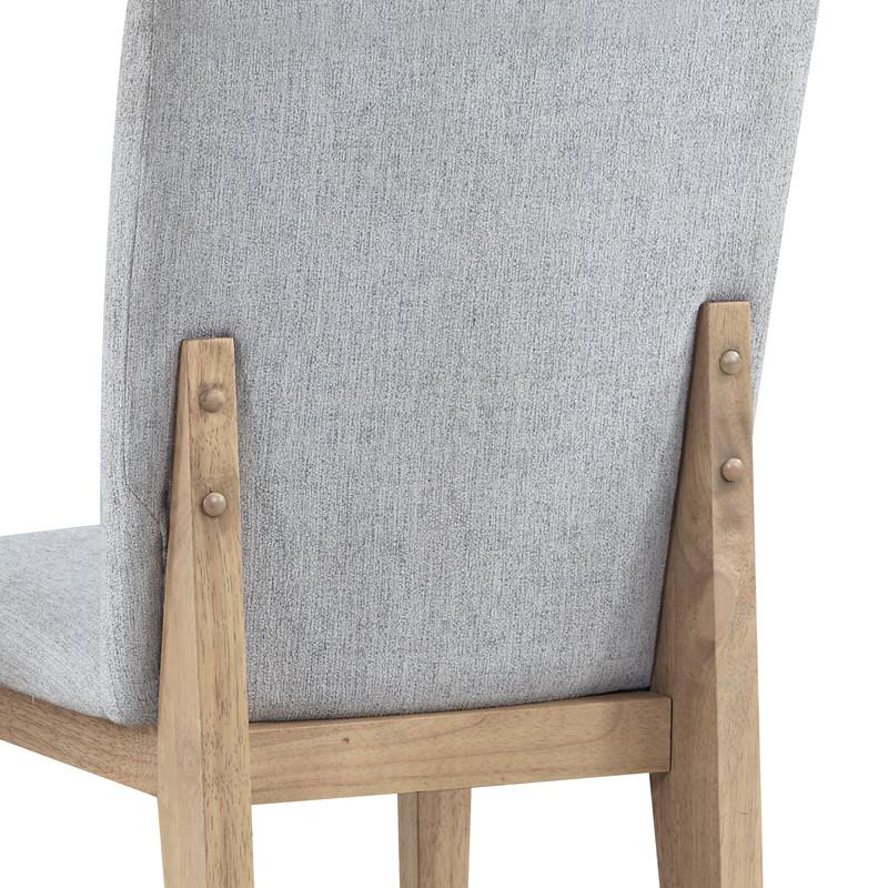 Caspian Set of 2 Gray Linen and Oak Finish Dining Chair. Picture 5