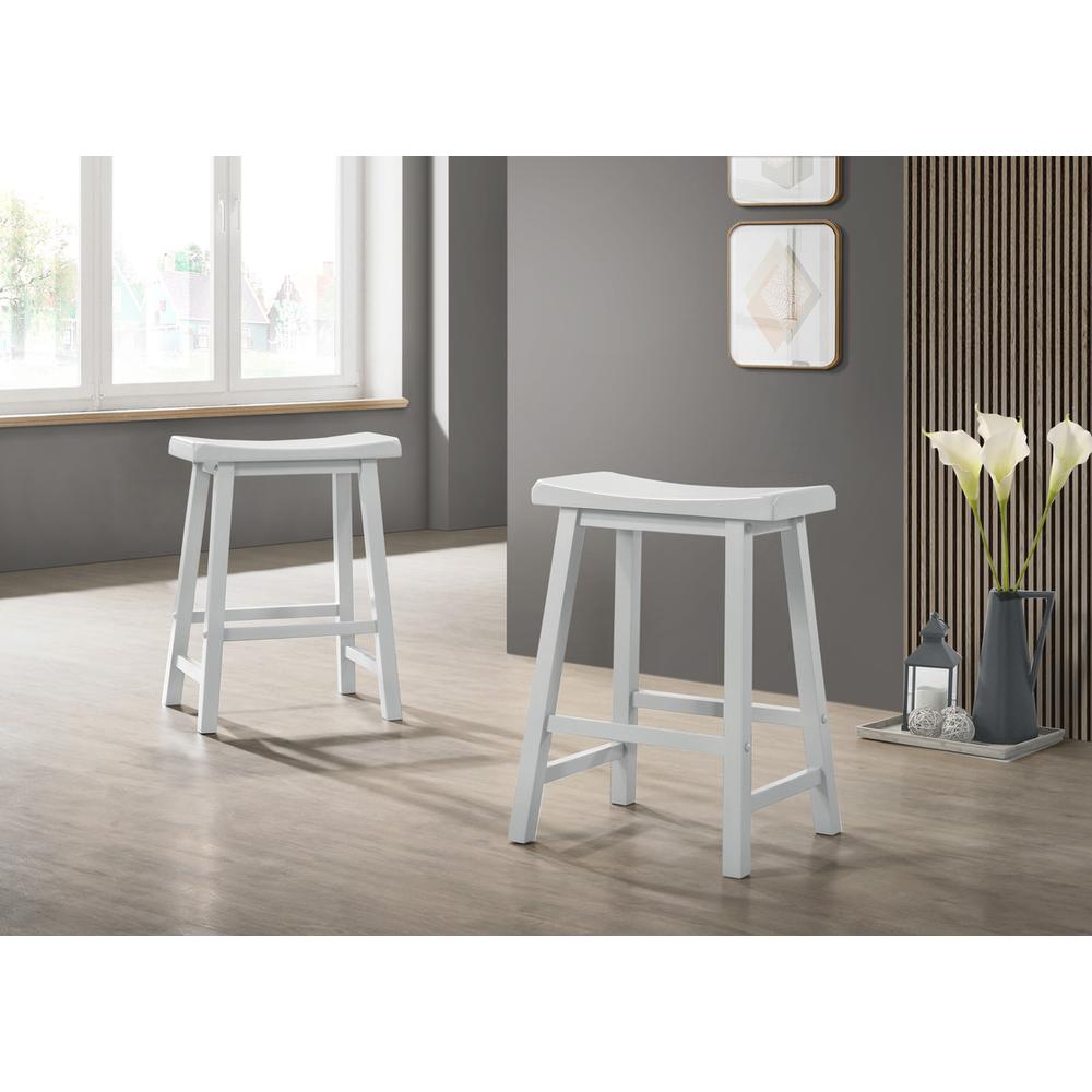 Set of 2 Alonzo White Backless Ergonomic 17.5"W Counter Height Stool. Picture 4