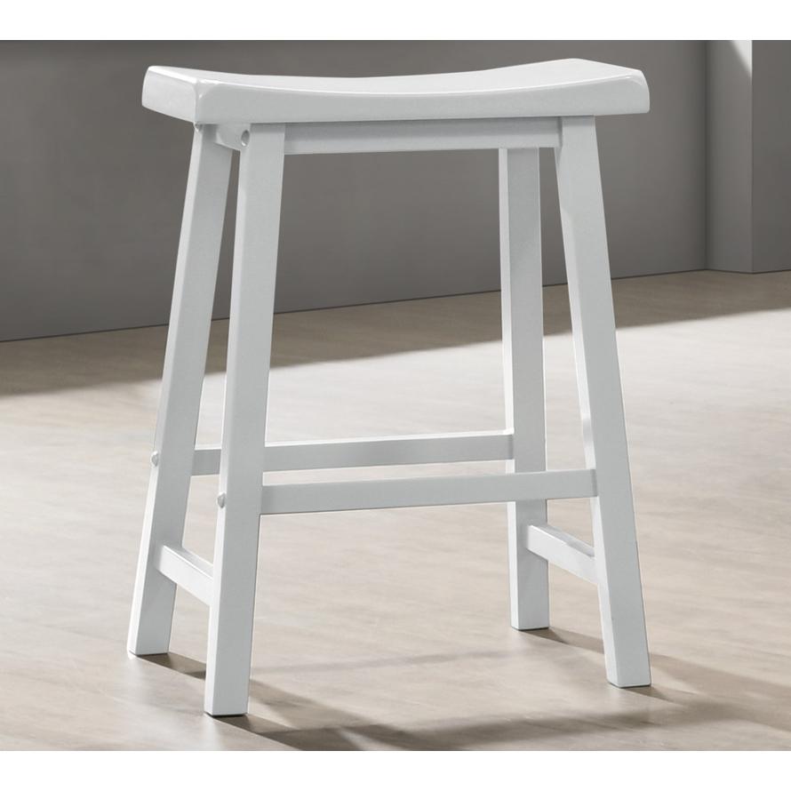 Set of 2 Alonzo White Backless Ergonomic 17.5"W Counter Height Stool. Picture 2