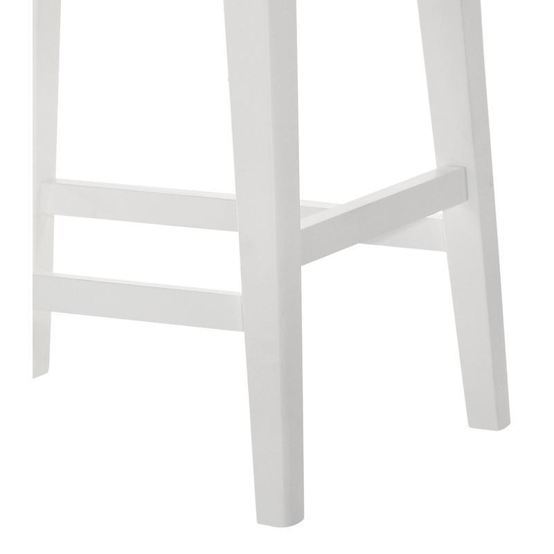 Sasha White Counter Height Stool with Upholstered Seat. Picture 3