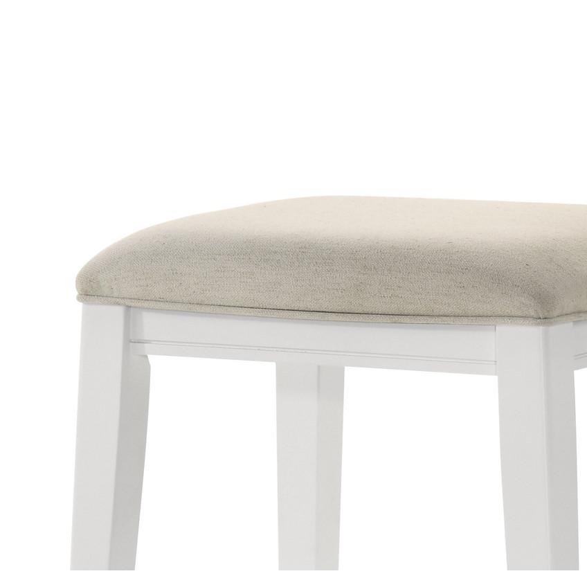 Sasha White Counter Height Stool with Upholstered Seat. Picture 2
