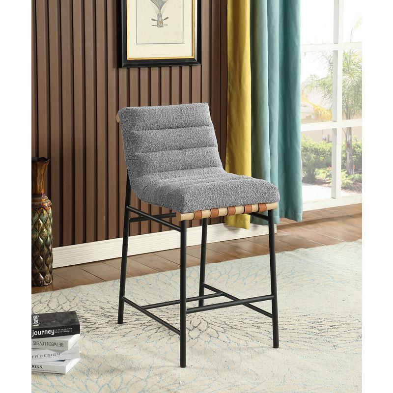 Lahni Gray Boucle Fabric Counter Height Chair. Picture 4