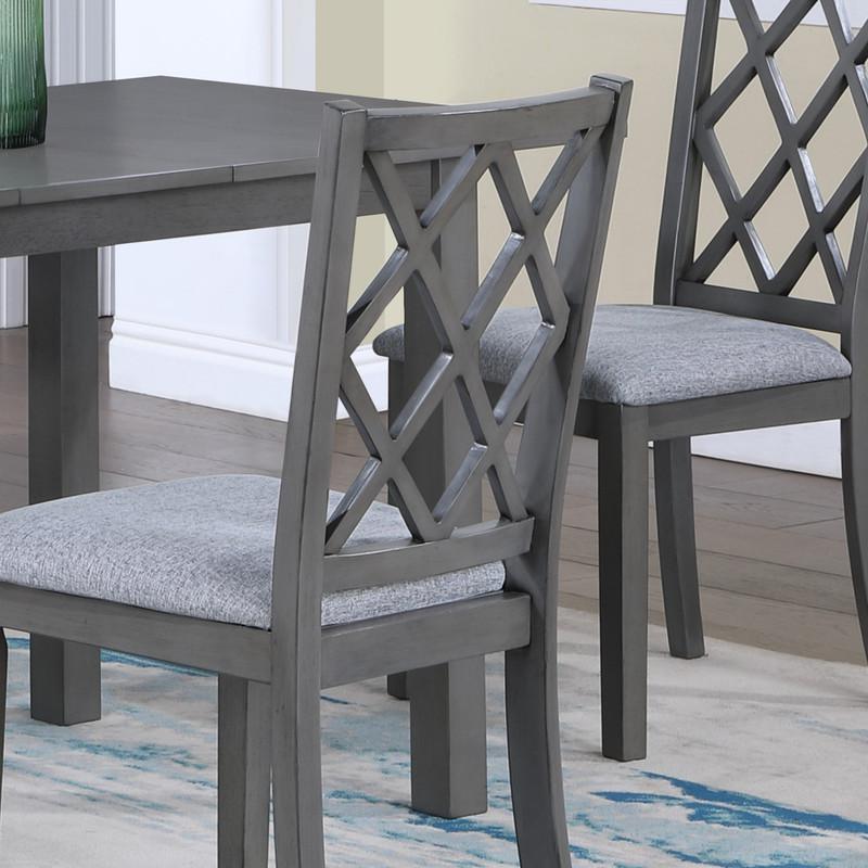 Carlisle Set of 2 Gray Finish Cross Back Side Dining Chair. Picture 3