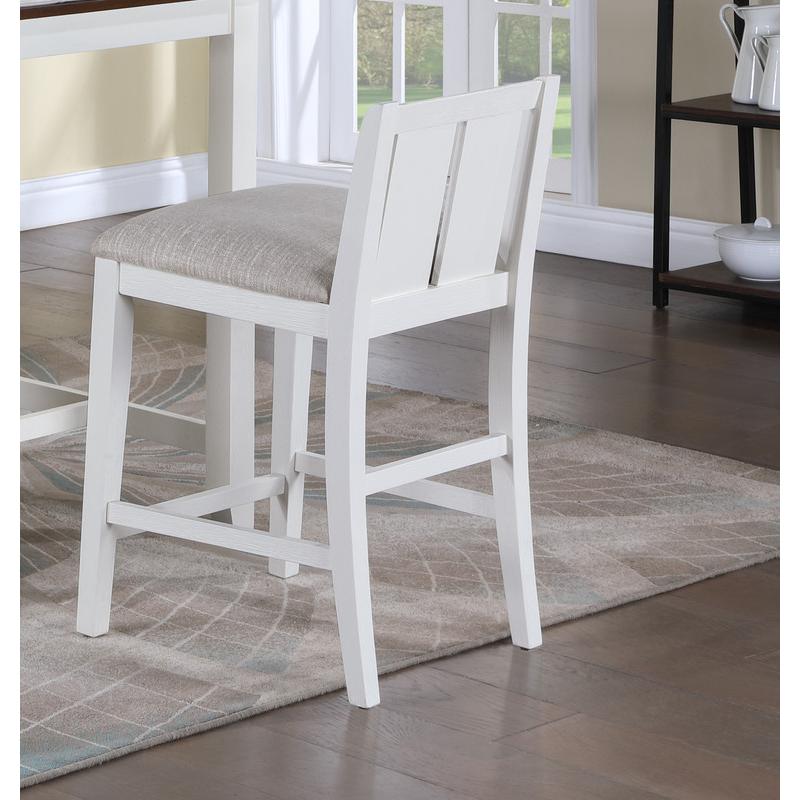 Graham Set of 2 White Finish Upholstered Seat Counter Height Chair. Picture 3