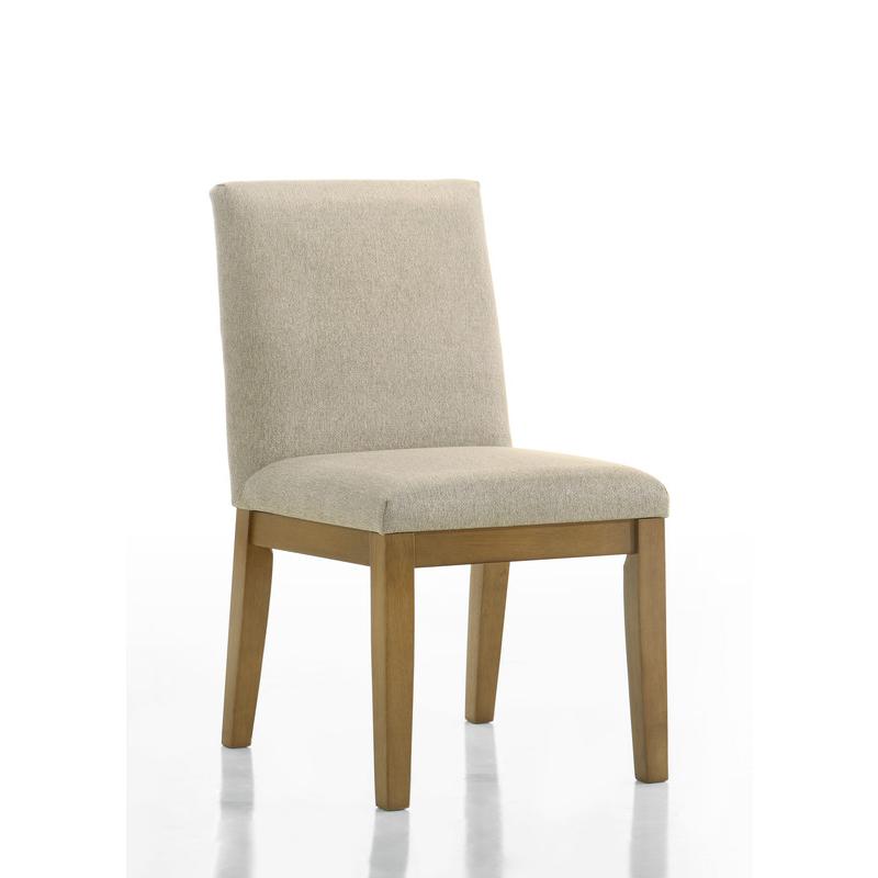 Jasper Set of 2 Driftwood Finish Contemporary Beige Fabric Dining Chair. Picture 2